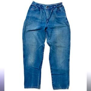 VINTAGE TRACER Red Pinstripe High Waist Ankle Pleated Mom Wide Tapered Jeans